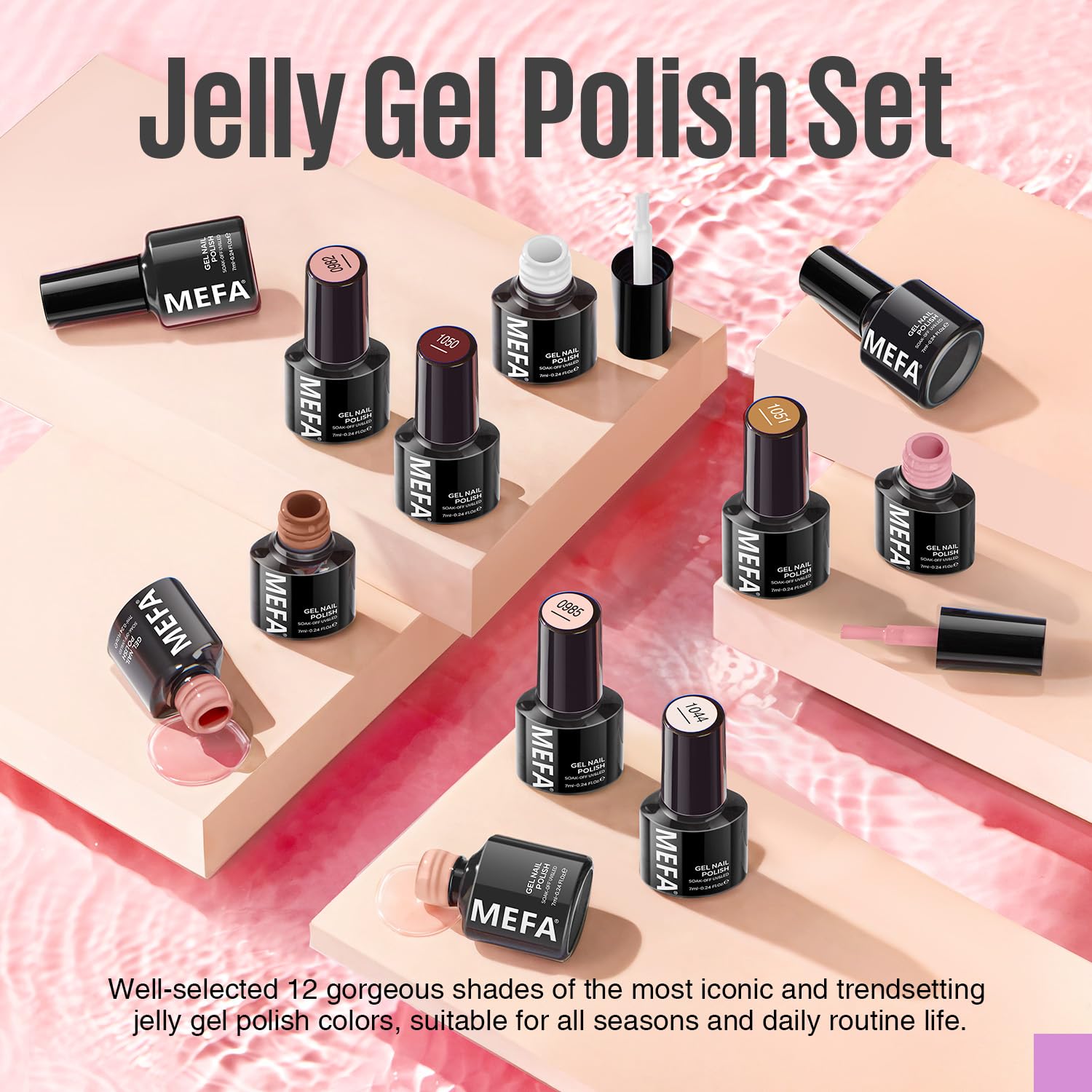 Coffret cadeau MEFA Jelly Gel, emballage élégant et prêt à offrir.