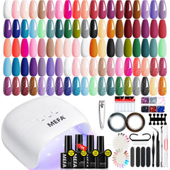 MEFA kit vernis gel avec lampe LED 72W prêt pour manucure rapide