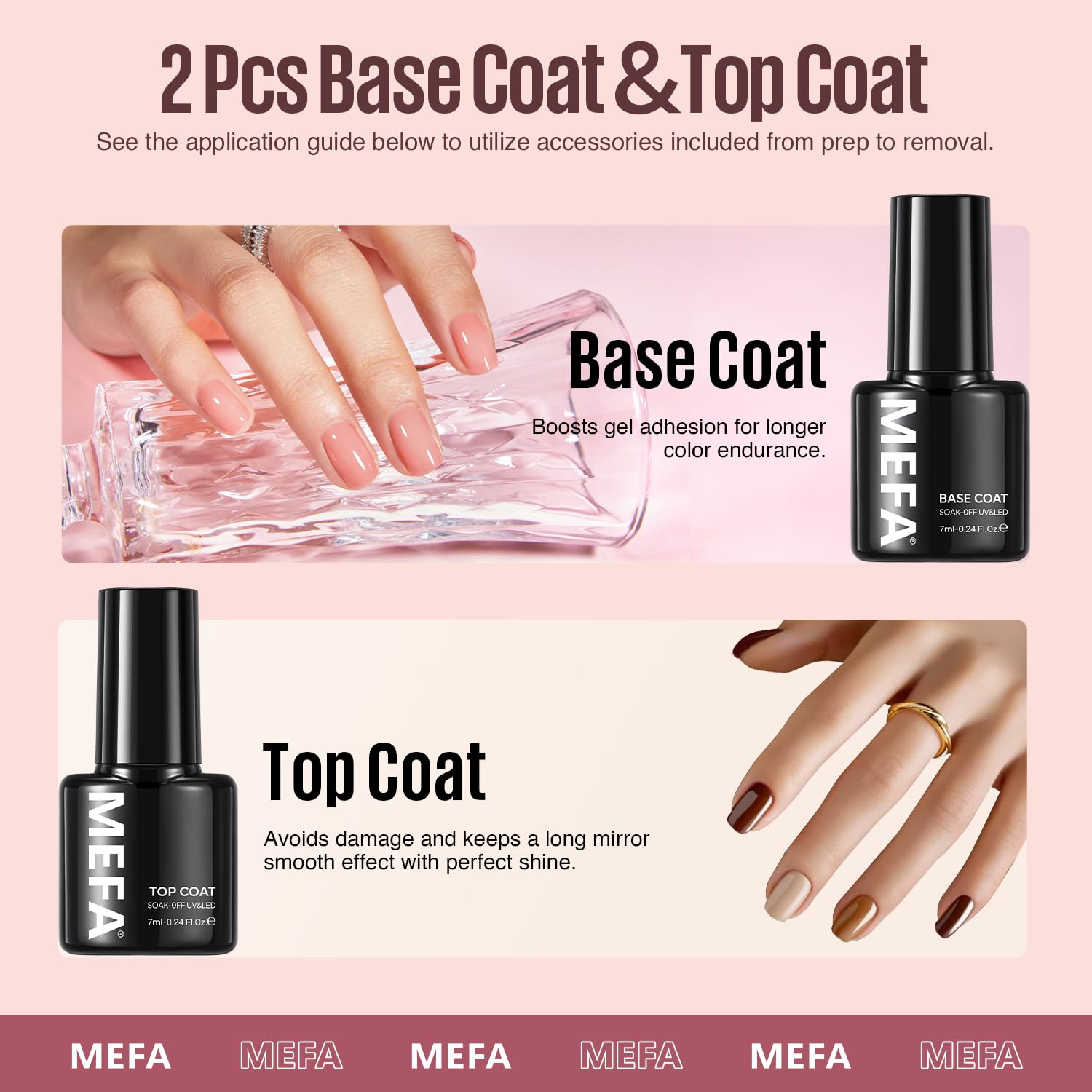 MEFA long-lasting shine up to two weeks with proper prep.