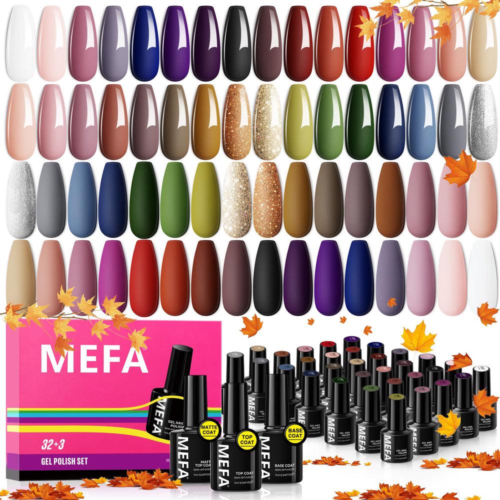 MEFA vernis gel Automne Bourgogne, couleur riche pour un look élégant et durable