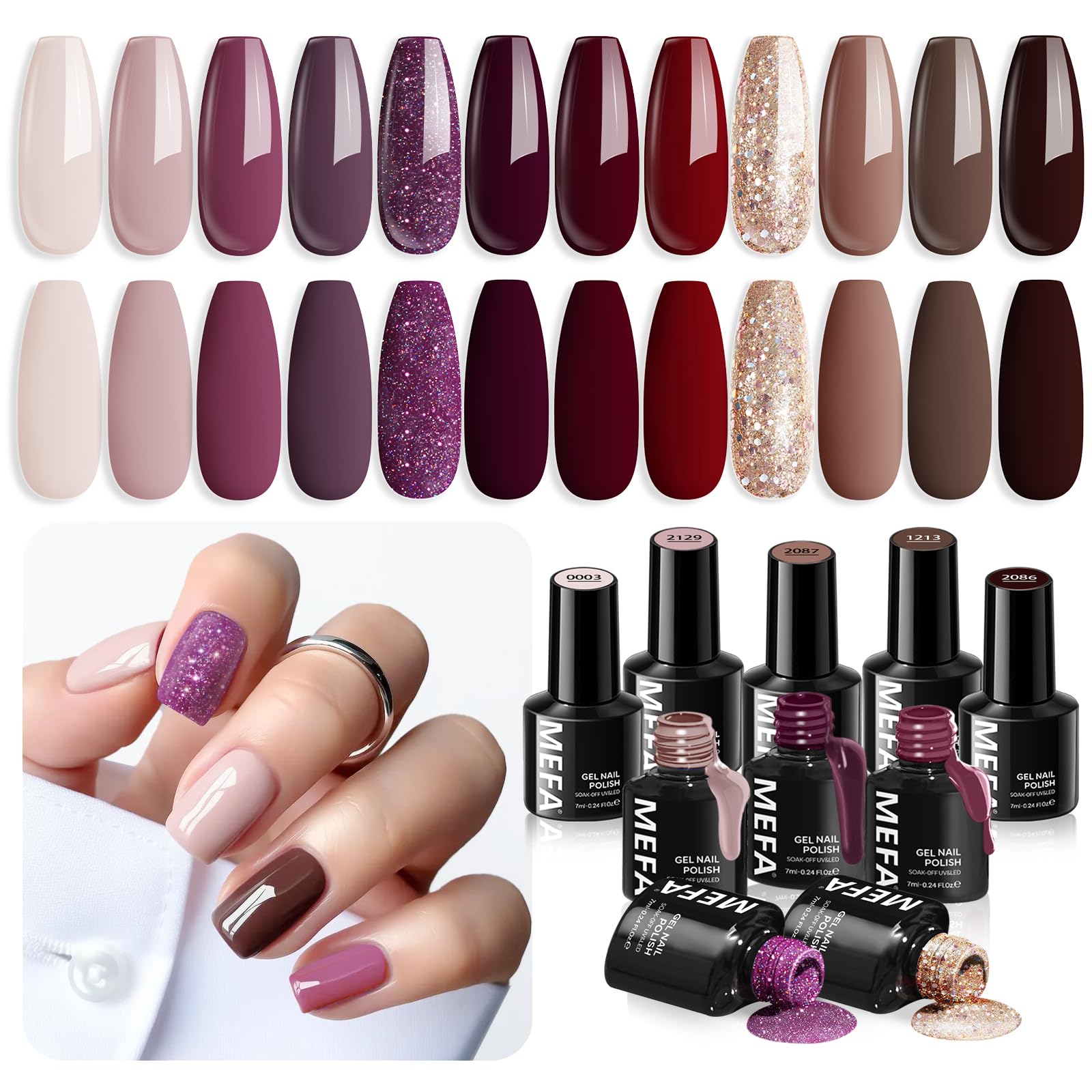 MEFA Vernis Gel bordeaux profond – look élégant et durable à domicile.