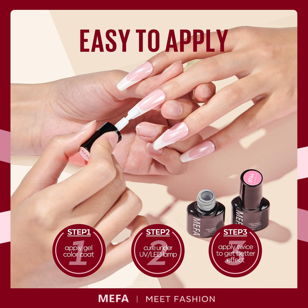 Vernis gel MEFA base et top, application fluide.