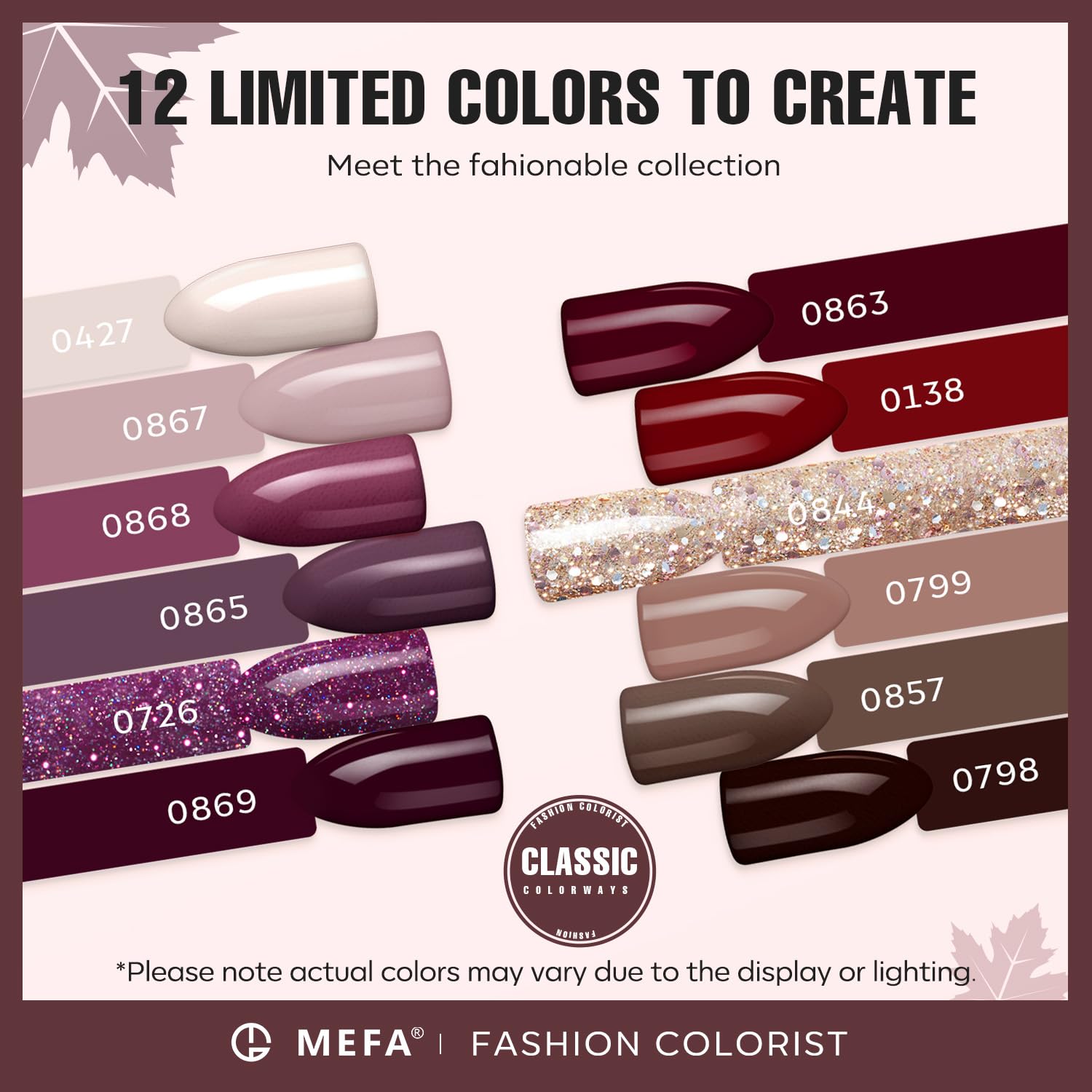 MEFA Vernis Gel pourpre Bourgogne – couleur riche et application lisse.