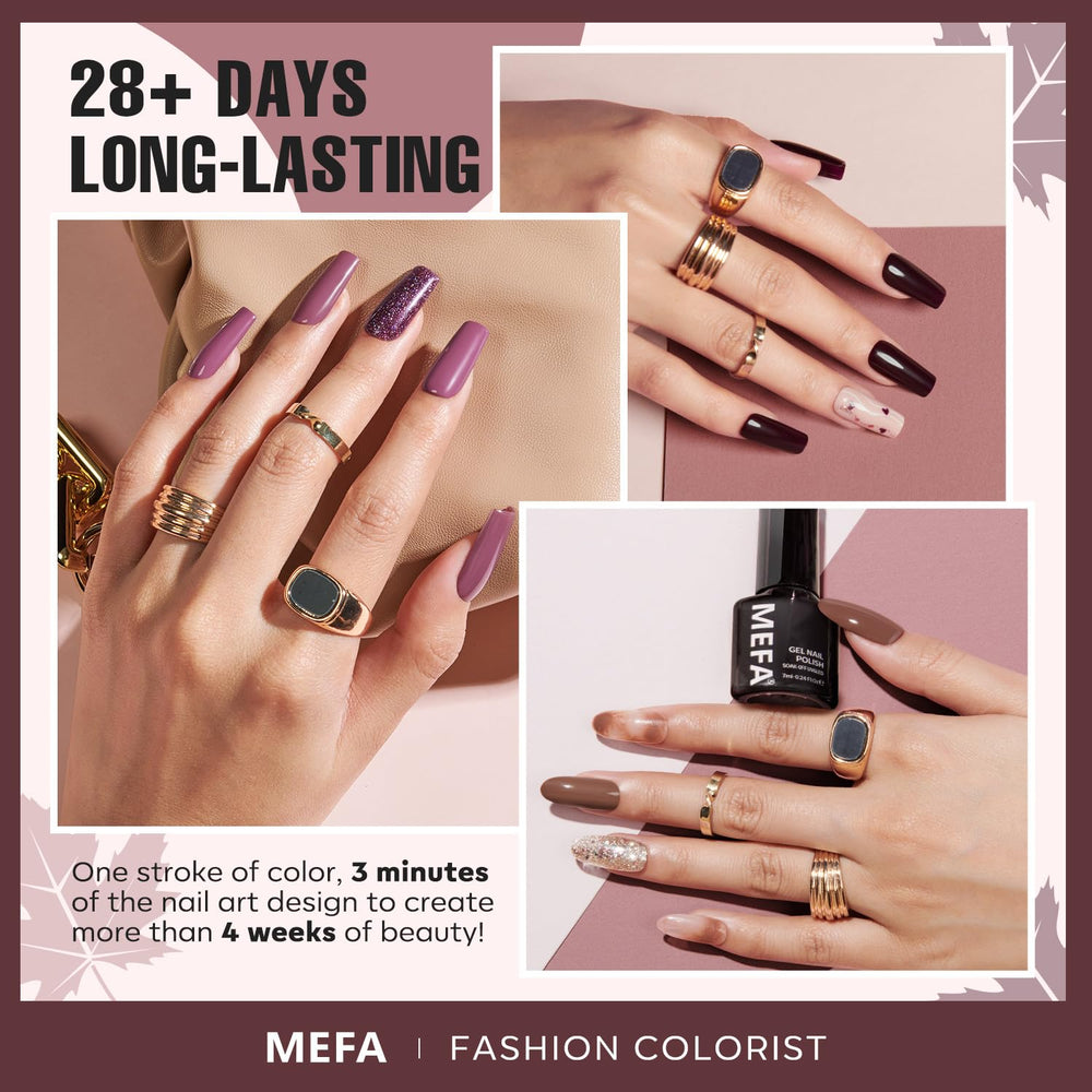 MEFA Vernis Gel glitter or champagne – éclat discret pour fêtes.