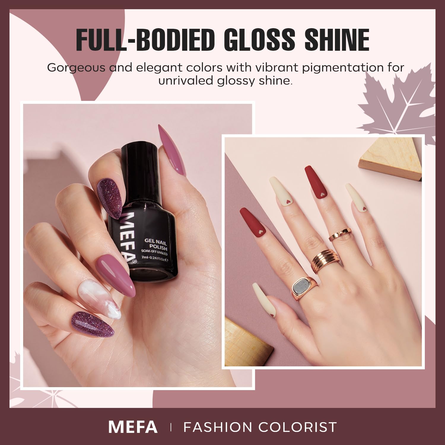 MEFA Vernis Gel nude marron – teinte naturelle et chic.