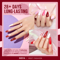 Vernis gel MEFA paillettes or argent, effet glamour.