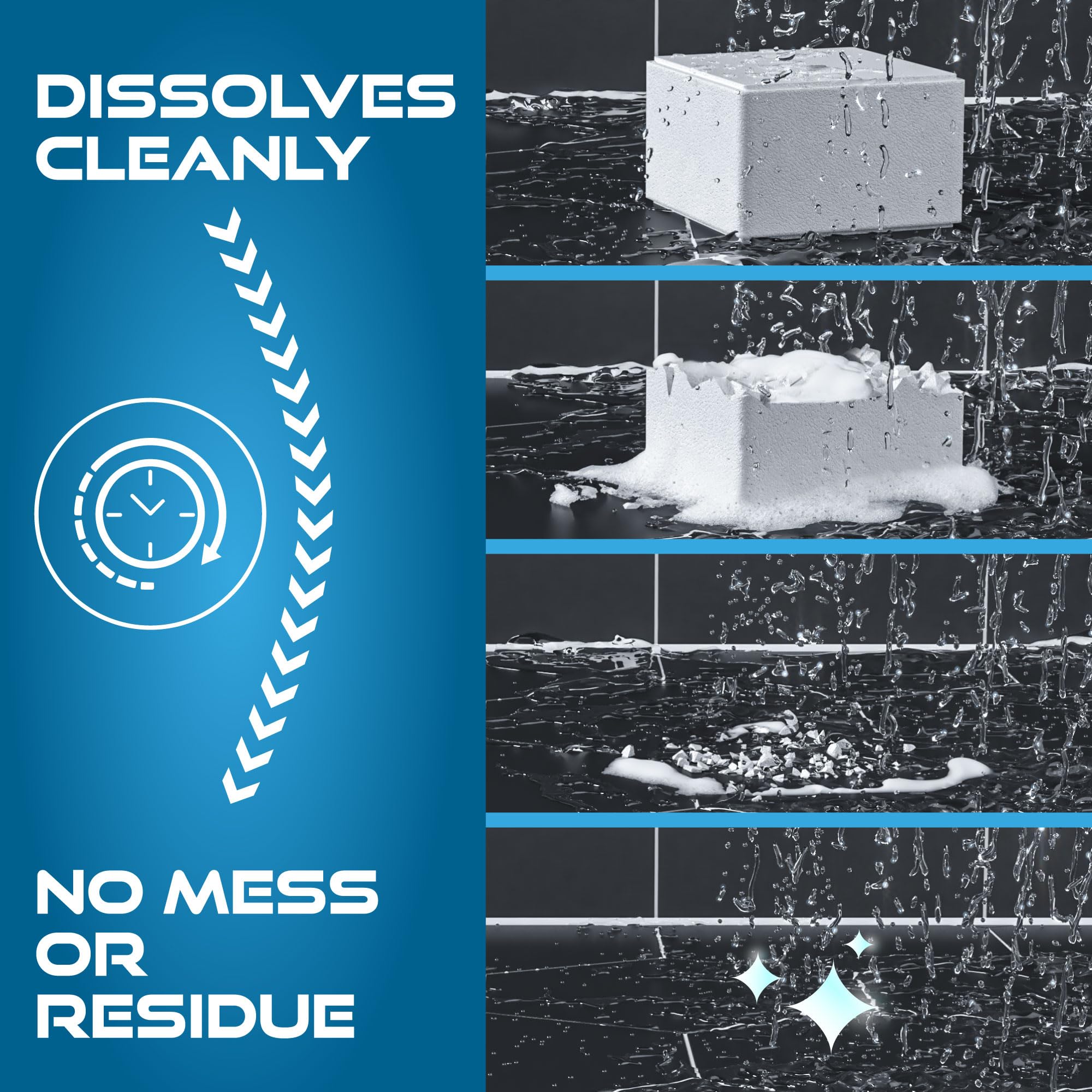 Mefitex bombes douche eucalyptus odeur forte pour une sensation rafraîchissante.