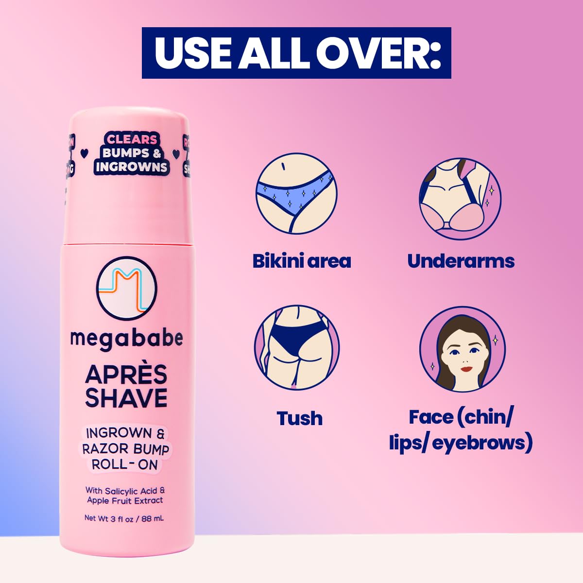 Megababe Après Shave – hamamélis apaisant pour les zones sensibles après épilation.