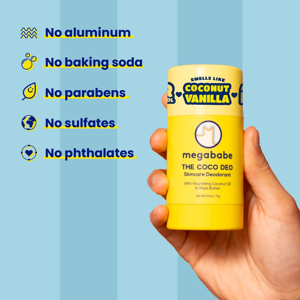 Megababe The Coco Deo : formulation sans aluminium adaptée peaux sensibles.