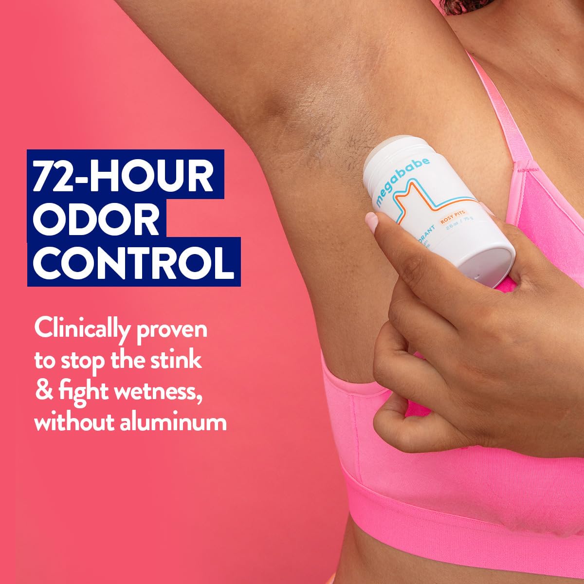 Megababe Daily Deodorant Rosy Pits - application fluide sans résidus blancs.