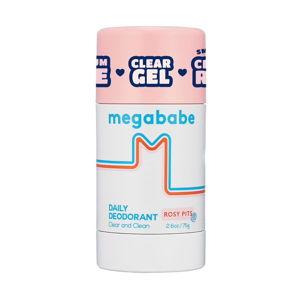 Megababe Daily Deodorant Rosy Pits - bouteille claire sans aluminium pour usage quotidien.
