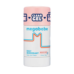 Megababe Daily Deodorant Rosy Pits - bouteille claire sans aluminium pour usage quotidien.