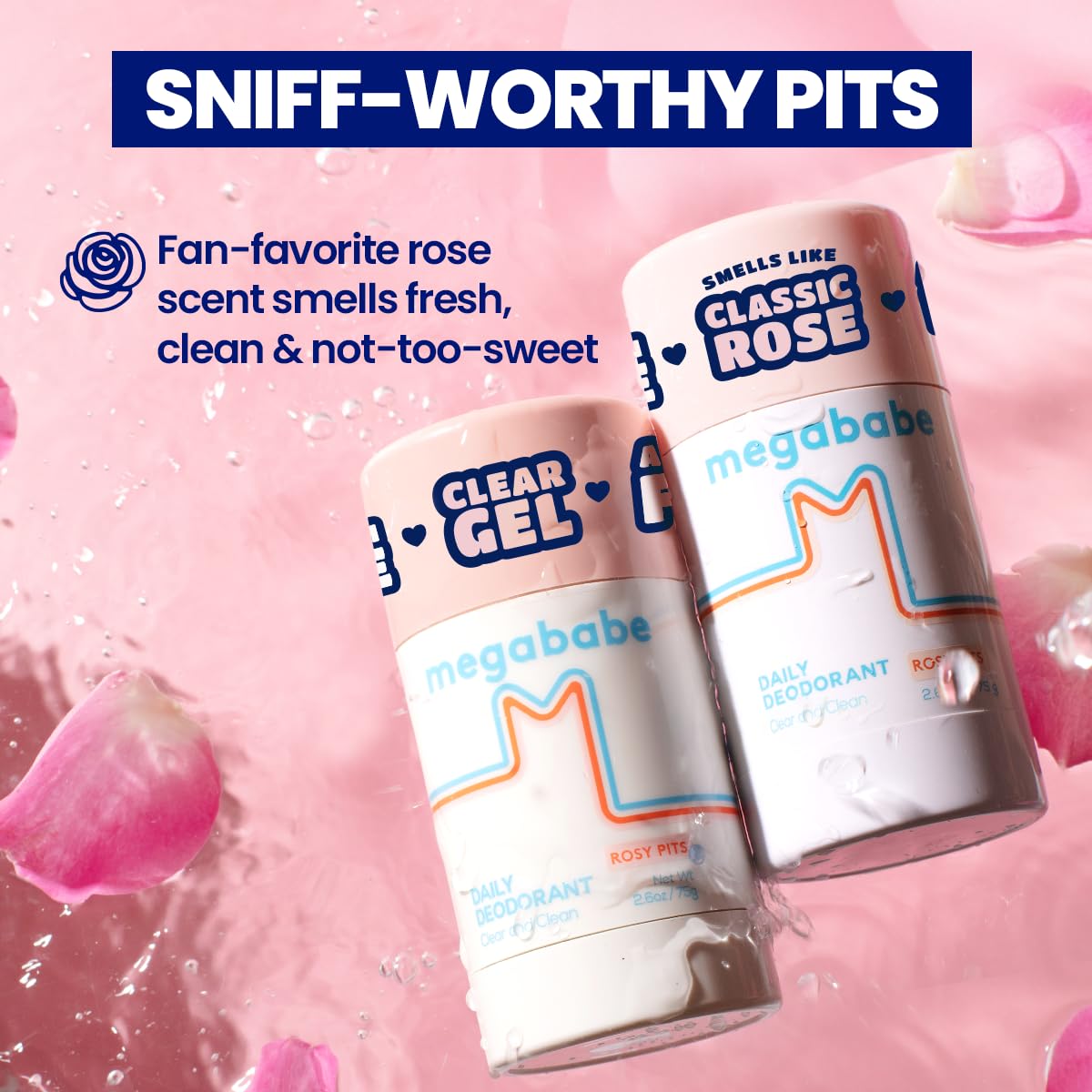 Megababe Daily Deodorant Rosy Pits - emballage végane et formulation respectueuse.