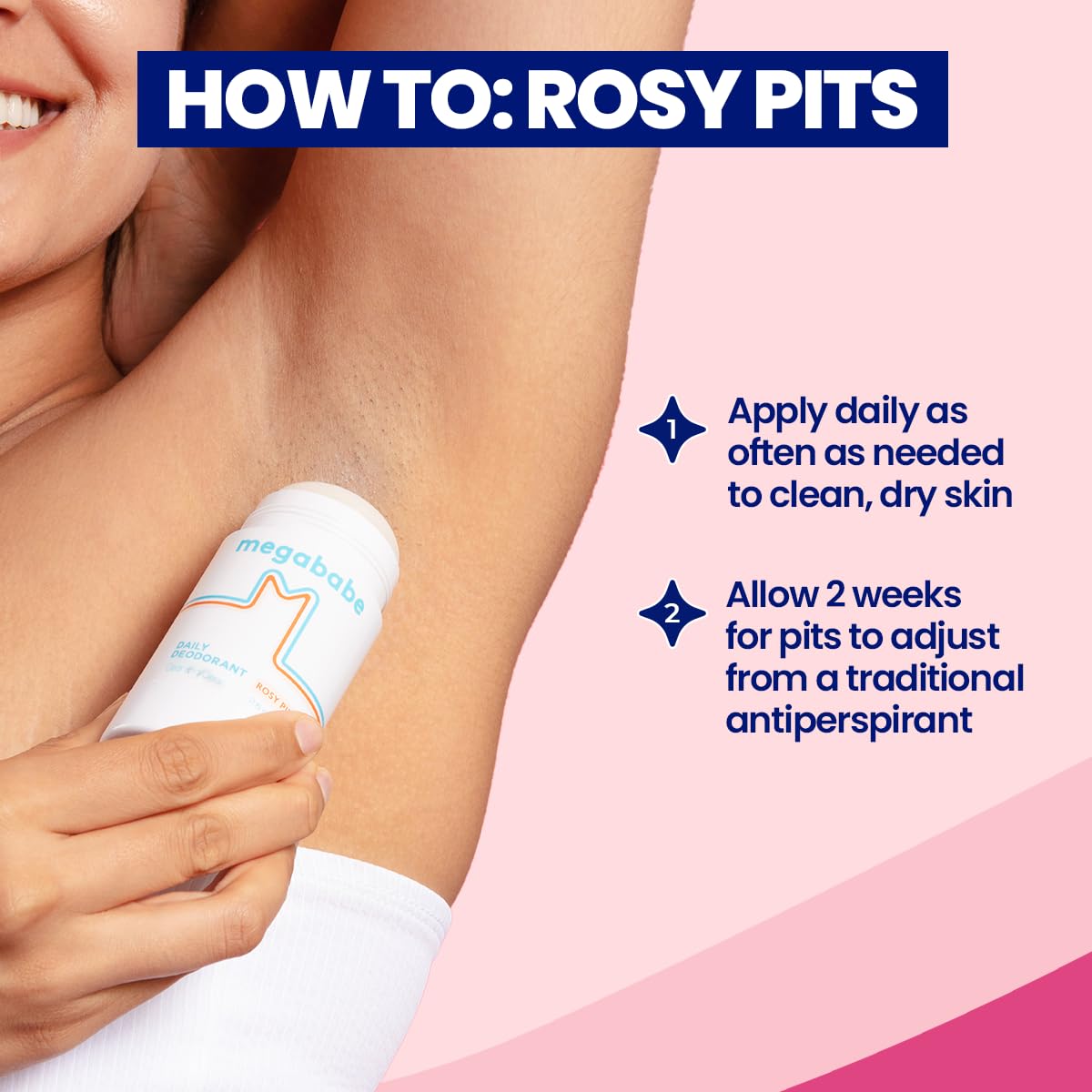 Megababe Daily Deodorant Rosy Pits - rituel quotidien simple et discret.