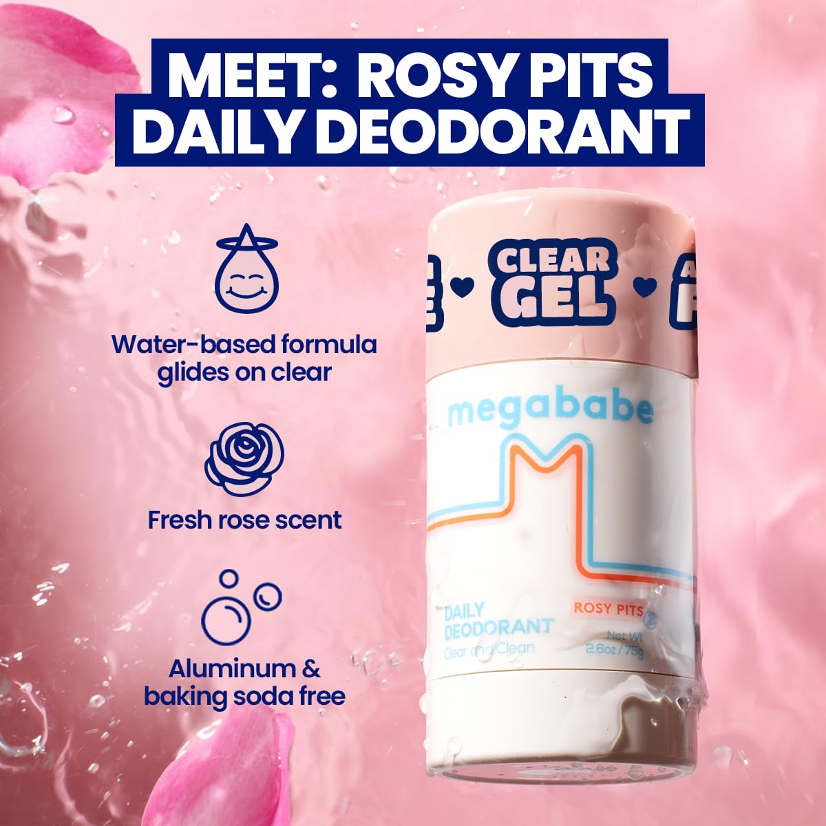 Megababe Daily Deodorant Rosy Pits - texture crème pour une application douce.
