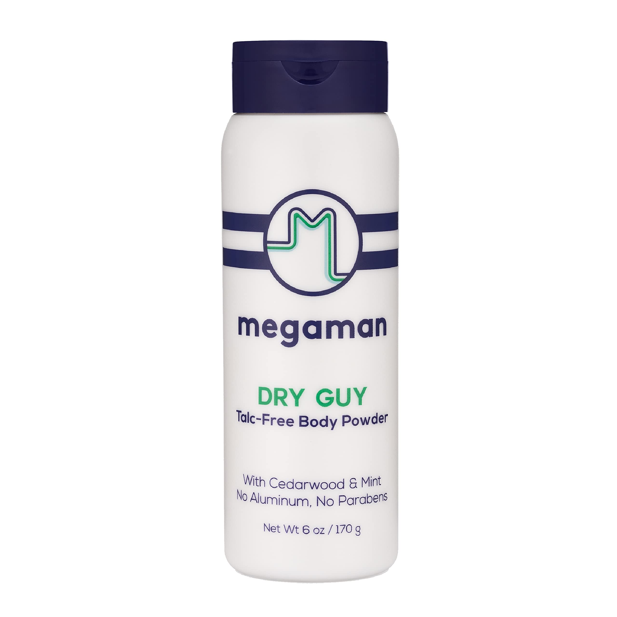 Megababe Dry Guy en emballage; poudre absorbante pour une fraîcheur durable.
