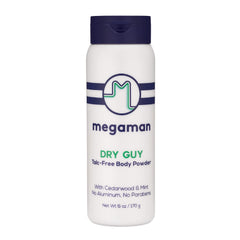 Megababe Dry Guy en emballage; poudre absorbante pour une fraîcheur durable.
