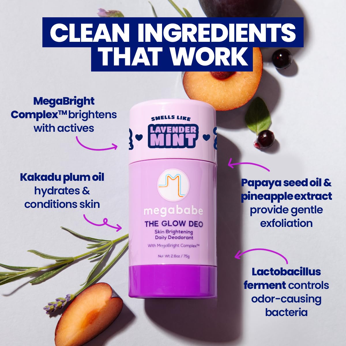 Megababe Glow Deo : formule sans aluminium adaptée aux peaux sensibles