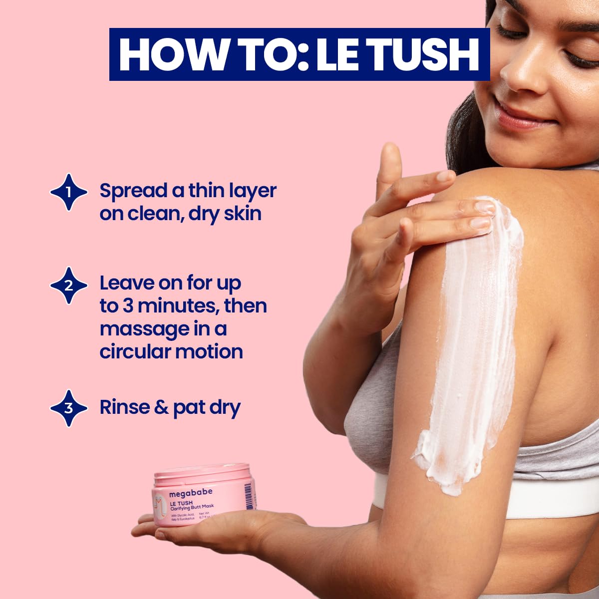 Megababe Le Tush – utilisation visage et corps pour un éclat uniforme