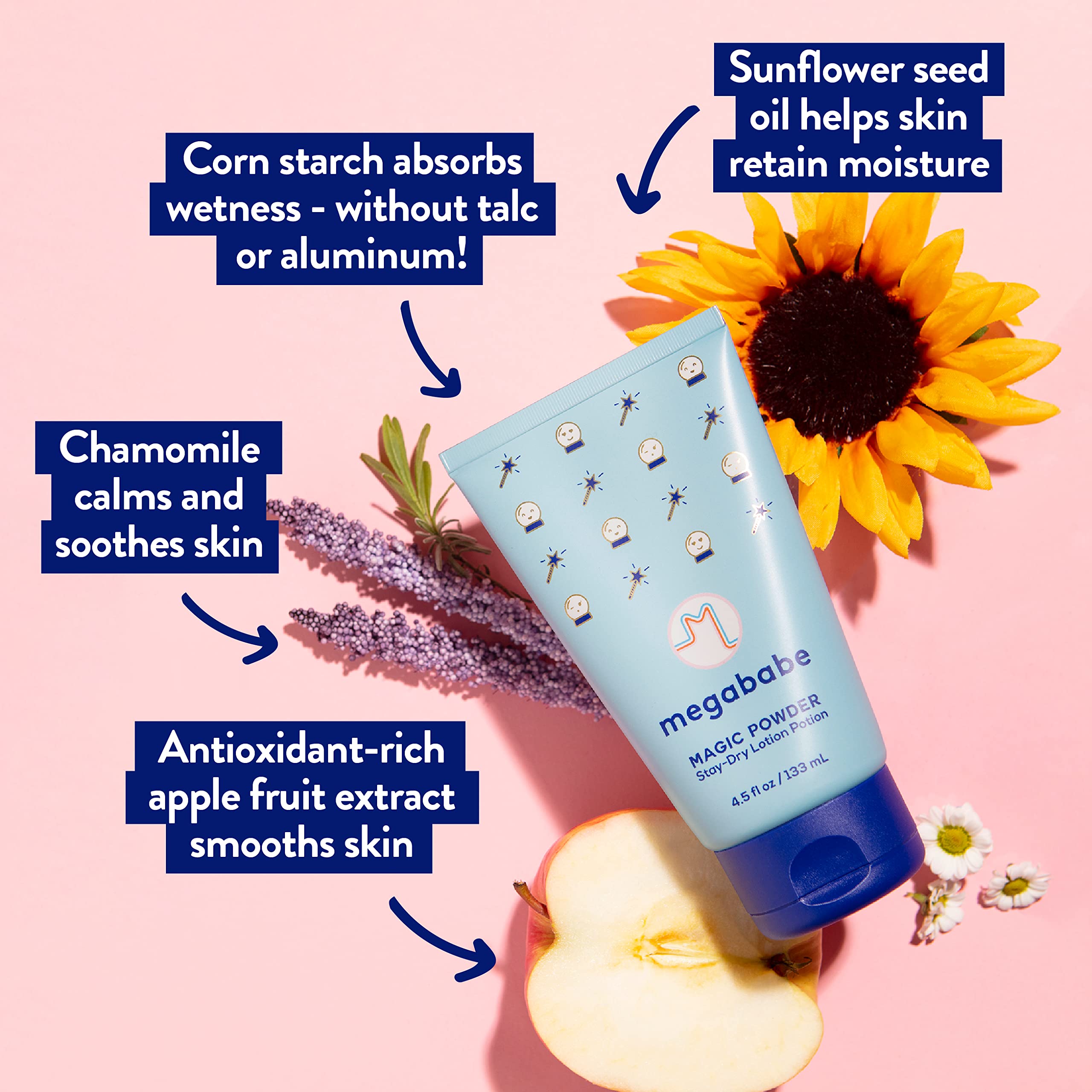Megababe Lotion Absorbante s’étale puis sèche rapidement sur la peau.