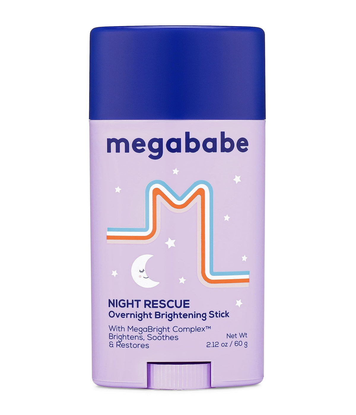 Megababe Night Rescue: bouteille et emballage, soin nocturne éclaircissant et apaisant.