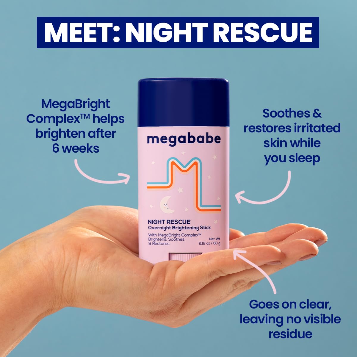 Megababe Night Rescue: texture crème idéale pour l'application nocturne.