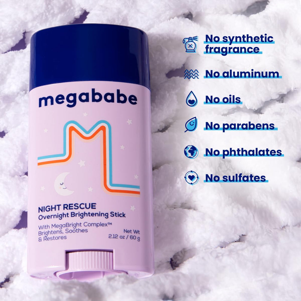 Megababe Night Rescue: formule propre sans aluminium, parabènes et sulfates.