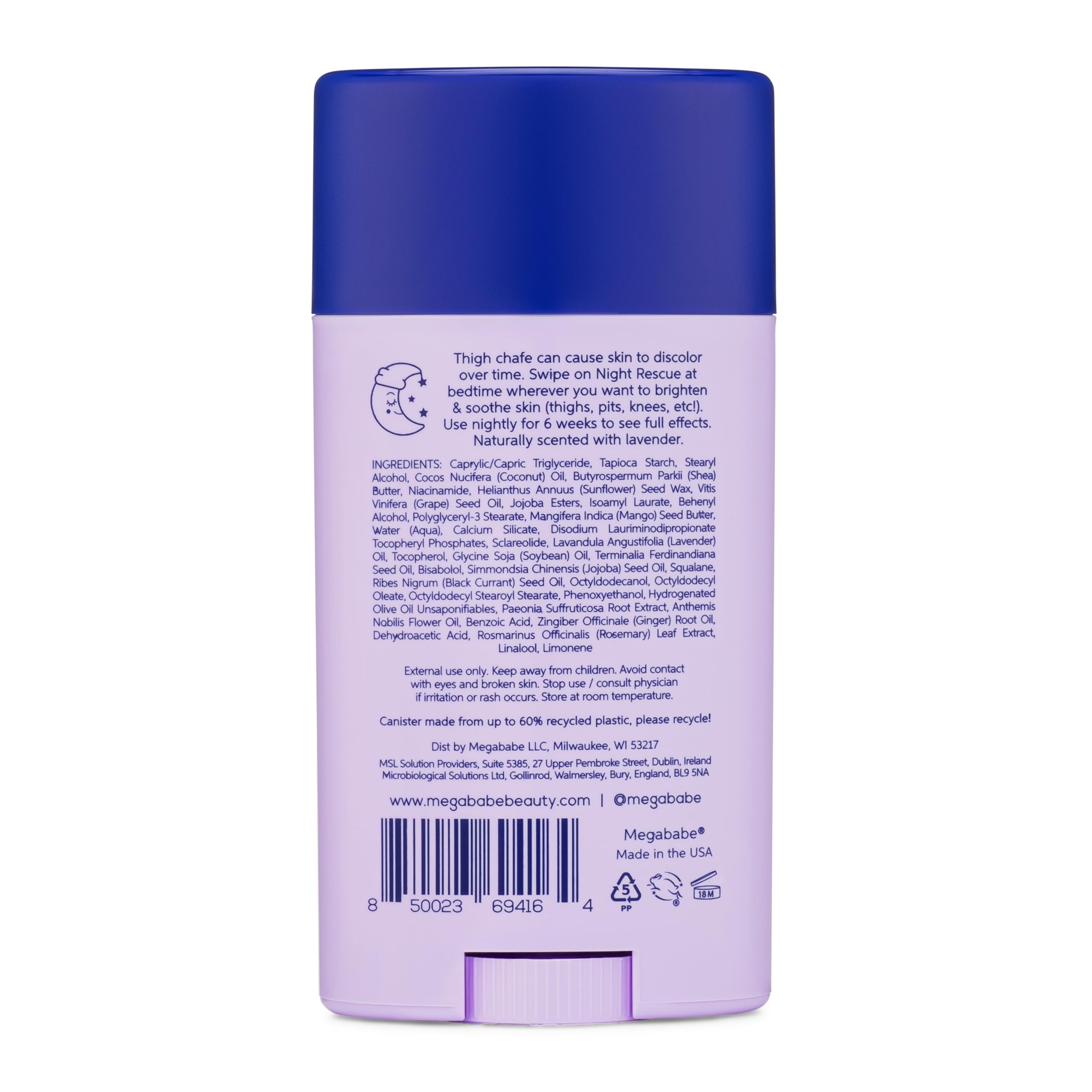 Megababe Night Rescue: usage nocturne sur le visage et le corps.