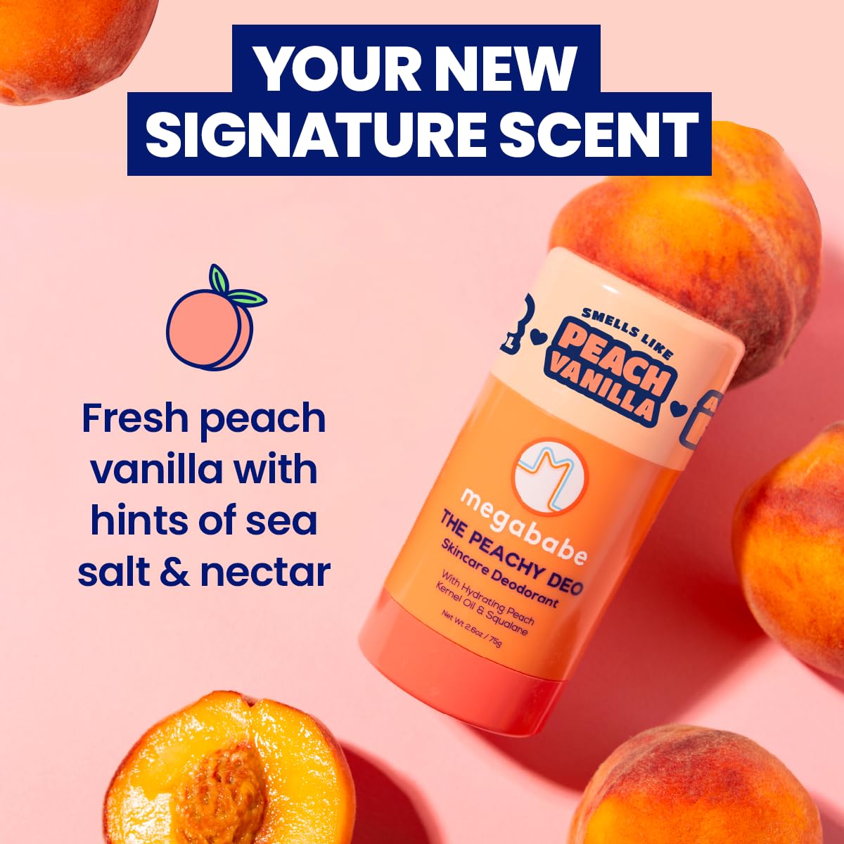 Megababe Peachy Deo – texture-stick lisse facilitant l’application quotidienne.