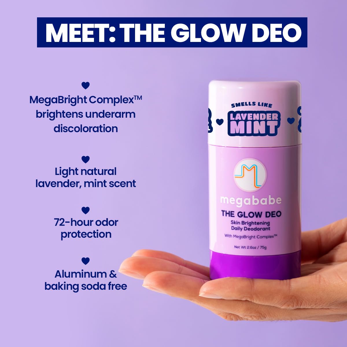Megababe Glow Deo : application stick soyeuse pour peau confortable