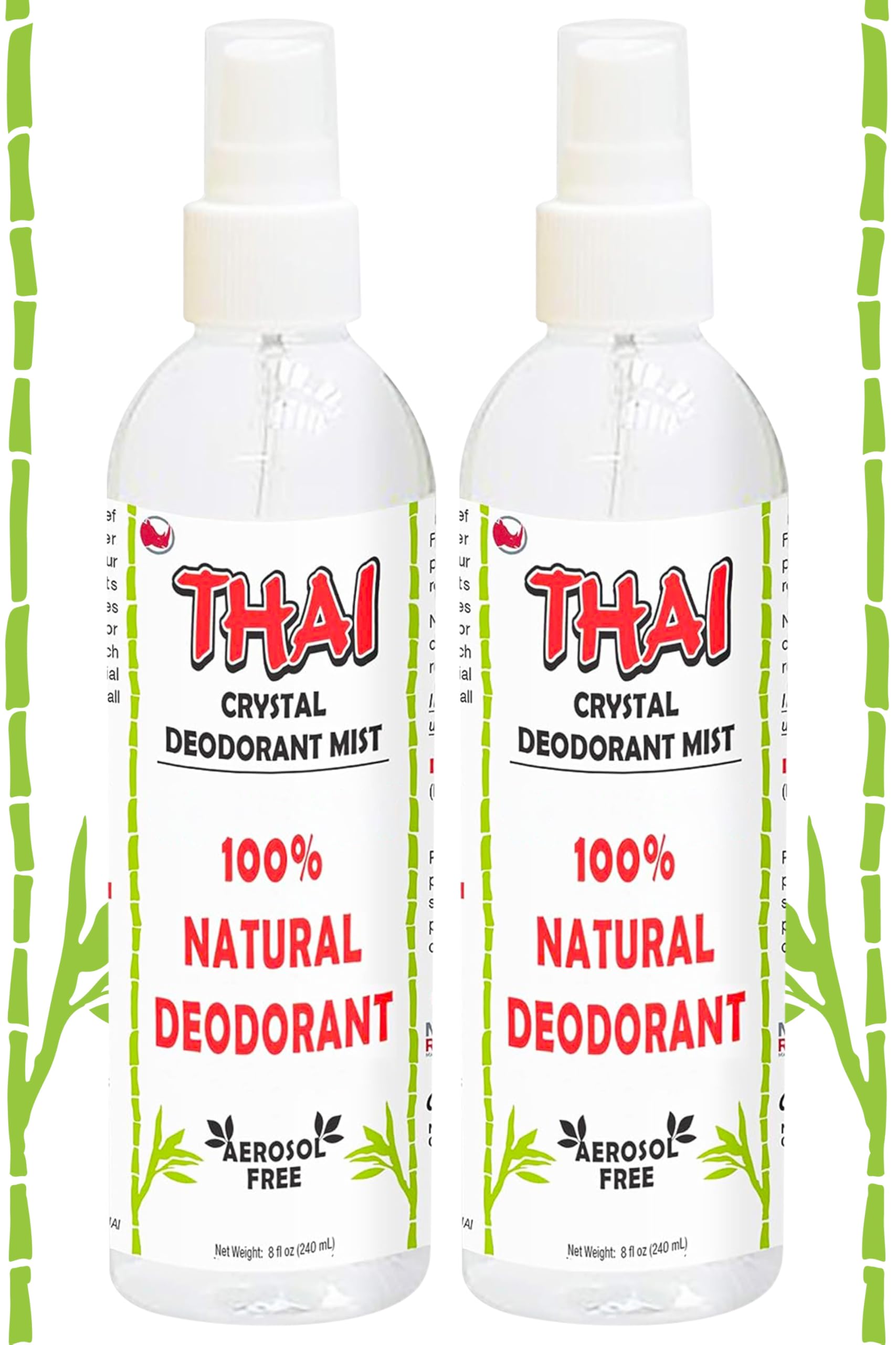 MegaRhino déodorant spray pierre naturelle 8oz, protection discrète et naturelle