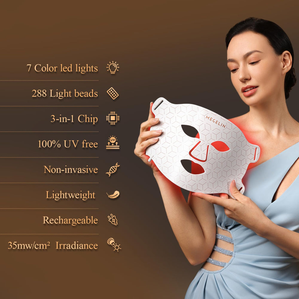 MEGELIN LEDS 288 couvrant tout le visage sans zones mortes.