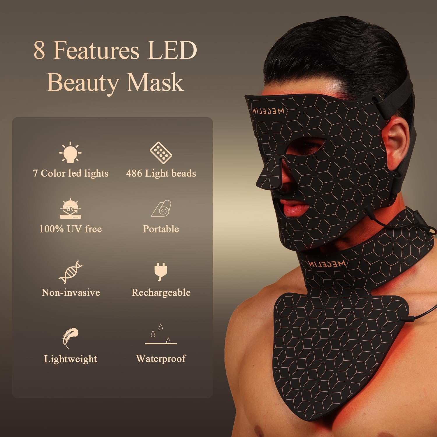 MEGELIN Masque LED Cou: action ciblée sur le cou pour l’harmonie du contour.