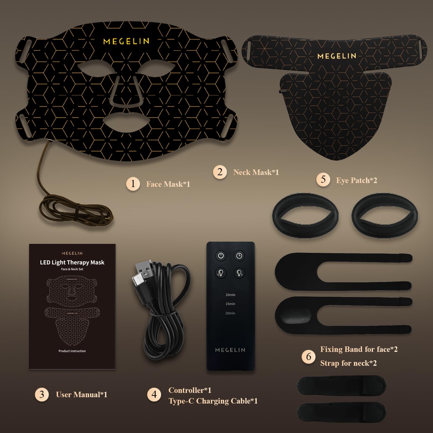 MEGELIN Masque LED Portable et Pliable: facile à transporter.