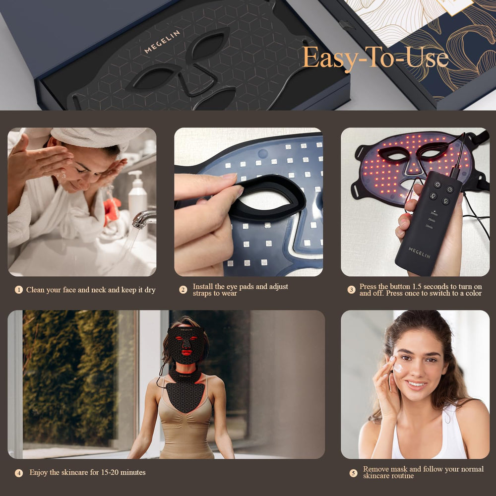 MEGELIN Masque LED Rechargeable: utilisation sans fil pour plus de liberté.