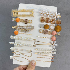 Barrettes Mehayi géométriques creuses, style moderne pour coiffures tendance.