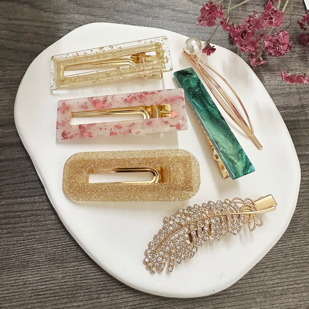 Barrettes géométriques creux Mehayi design léger et élégant