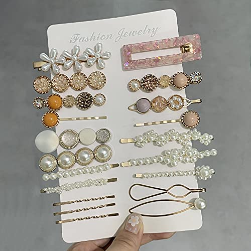 Mehayi clips perles en résine acrylique pour tenues festives