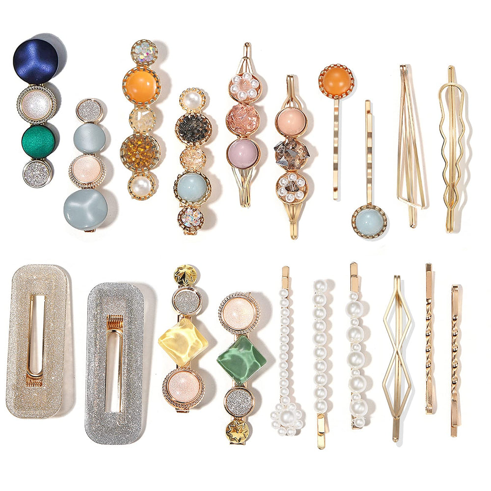 Pinces Mehayi perles macarons pour cheveux, allure romantique et durable.