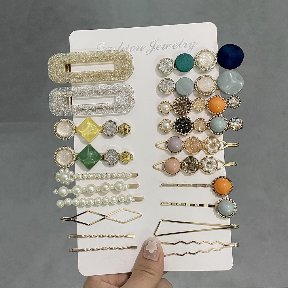 Pinces Mehayi résine acyrlique pour cheveux, style moderne et coloré.