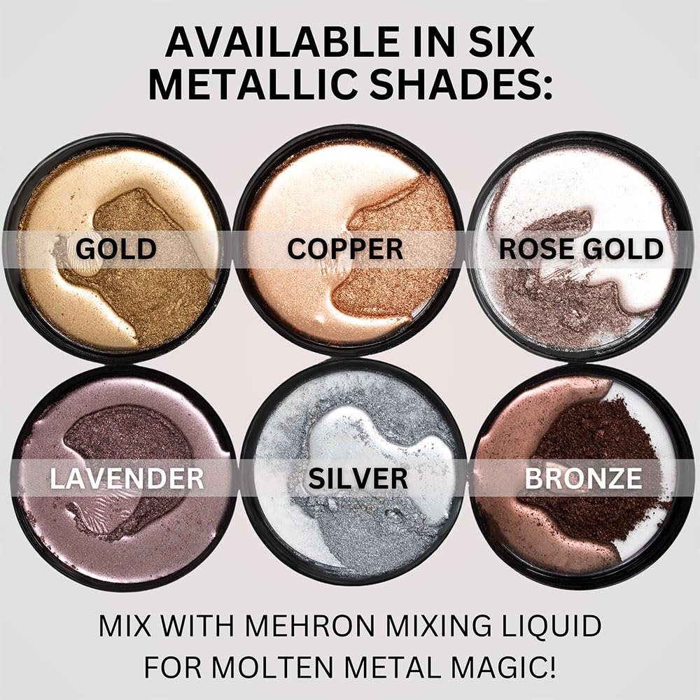 Mehron usage sur les ongles pour un effet métallique argenté.