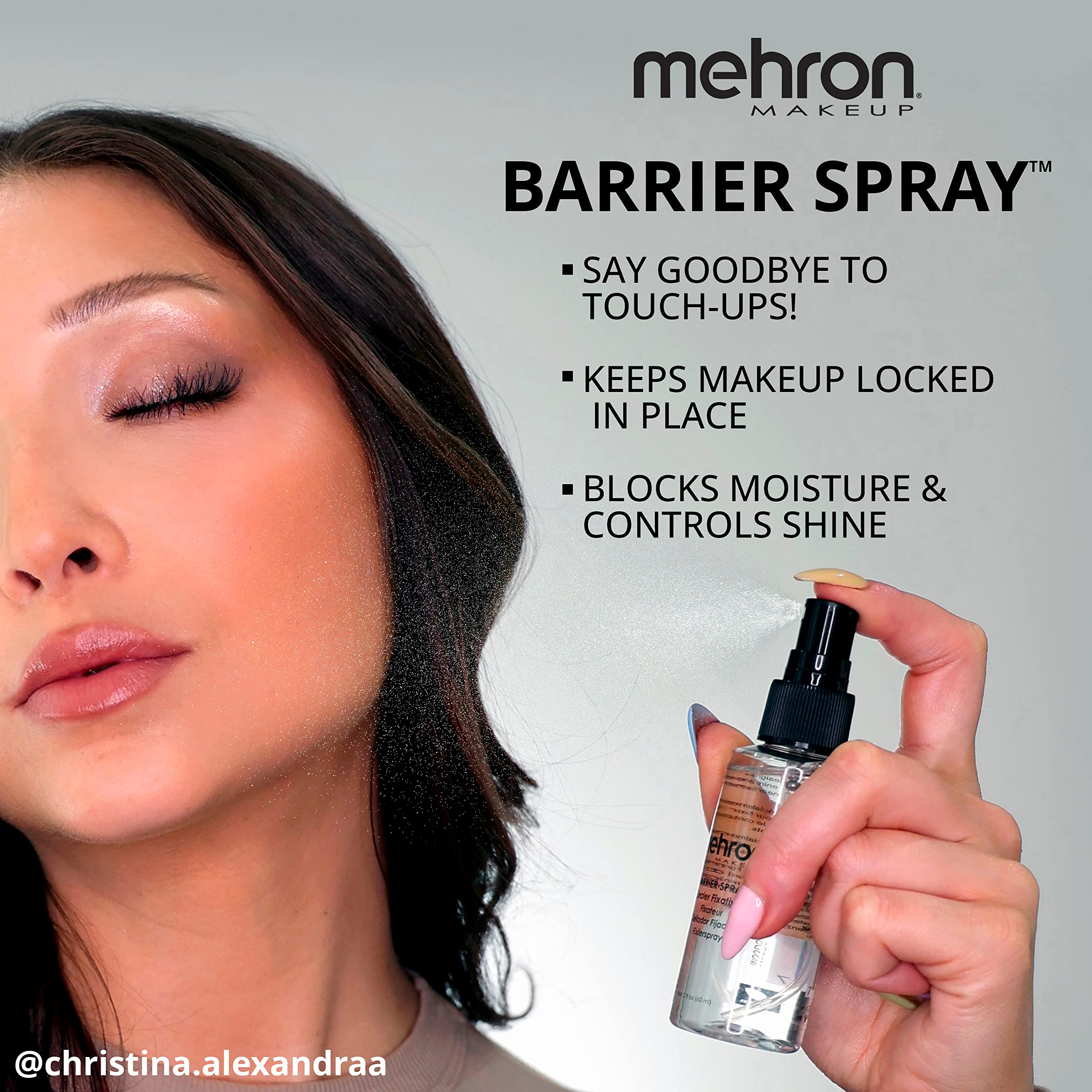 Mehron Barrier Spray – applique-maquillage: protège les peaux sensibles avant l’application.