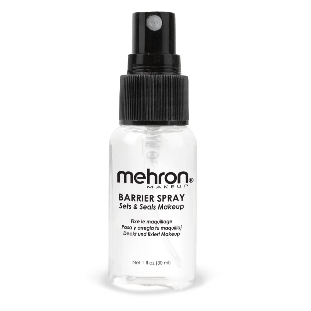 Mehron Barrier Spray — flacon, fixation longue durée pour le maquillage.