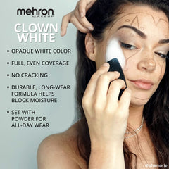 Mehron Blanc Clown base blanche idéale pour cosplay et mime.