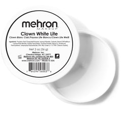 Mehron Clown White Lite, crème visage 2oz, couverture homogène et longue tenue.