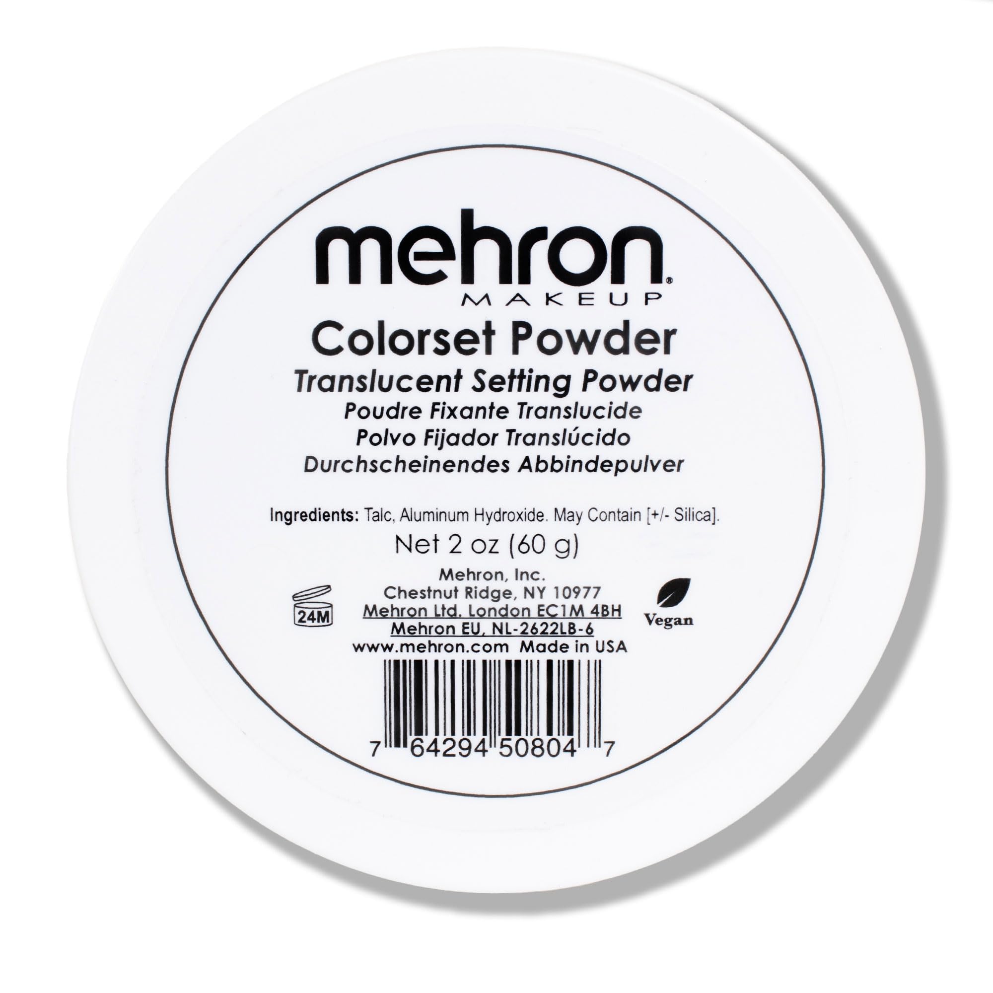 Mehron Colorset Powder: texture translucide absorbante pour maquillage crème.