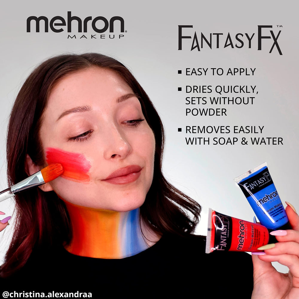 Mehron Fantasy FX Ogre Vert: look cosplay démonstratif avec couleur Ogre Vert.