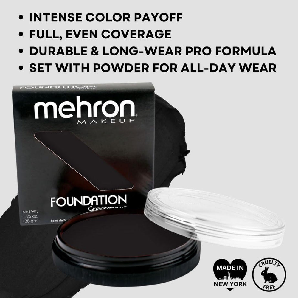 Mehron Greasepaint texture crèmeuse pour une application fluide sur scène.