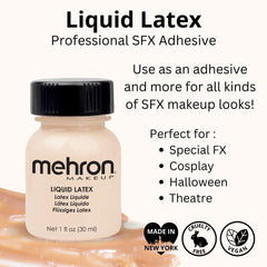 Mehron latex liquide mélange coton pour texture réaliste sur peau.