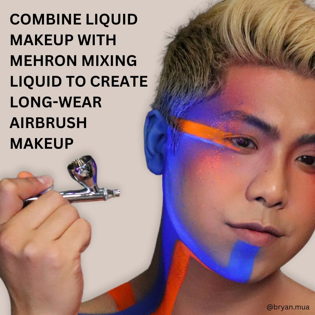 Effet UV et luminescent sur la peau avec Mehron Liquid Makeup.